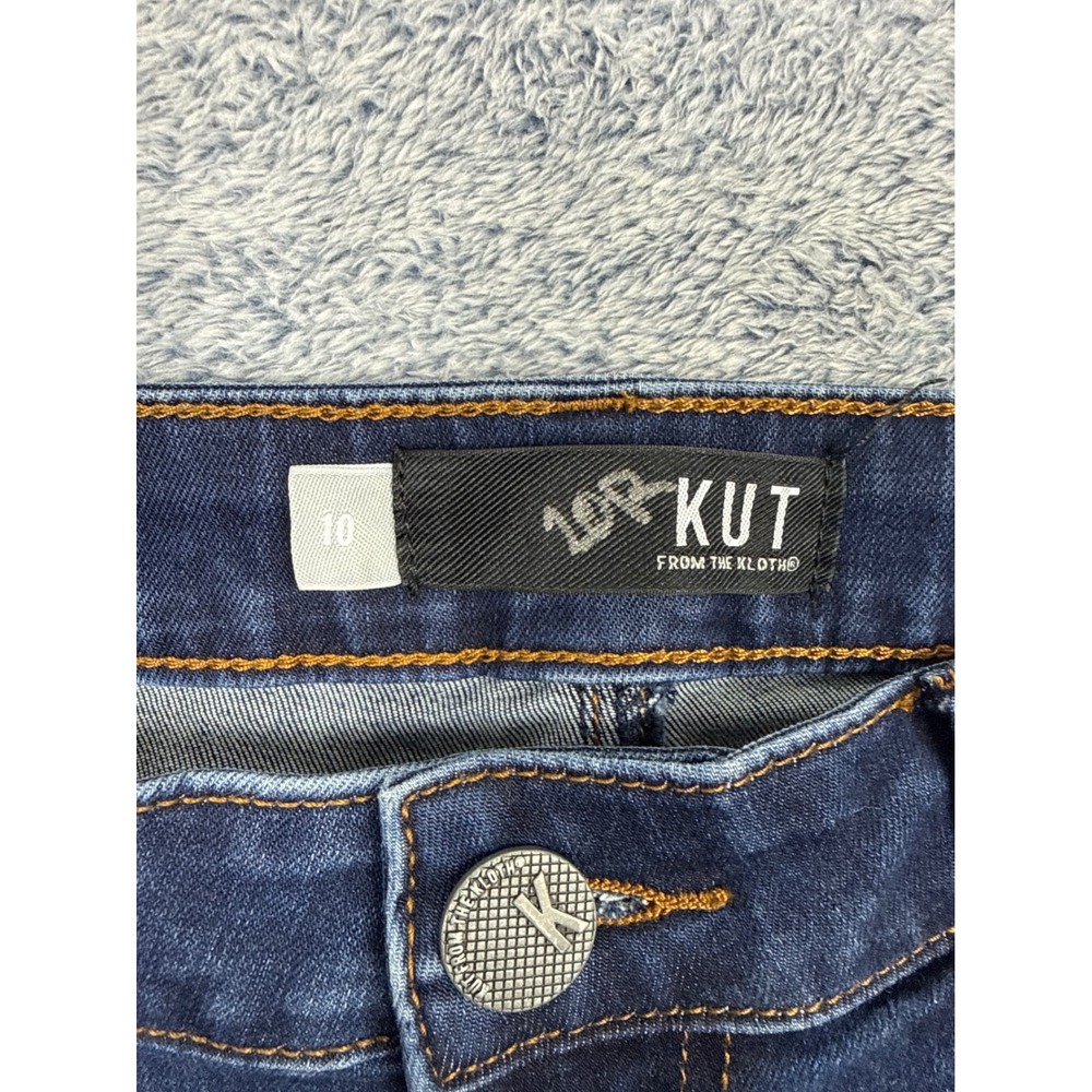 Kut from the Kloth Womens 10 Blue Skinny Jeans Step Hem Raw Edge Frayed - Picture 6 of 15
